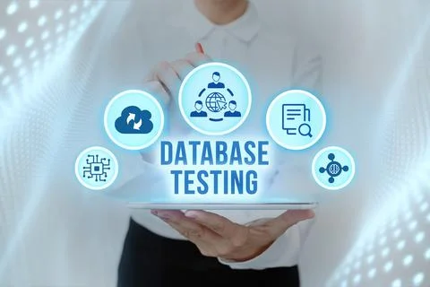 Inspiration showing sign Database Testing. Word for involves the retrieved 스톡 사진