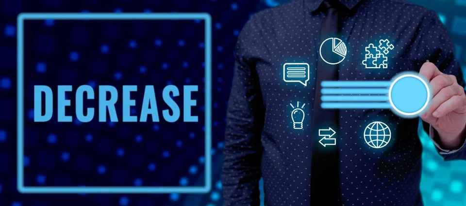 Inspiration showing sign Decrease. Business concept make or become smaller or Stock Photos
