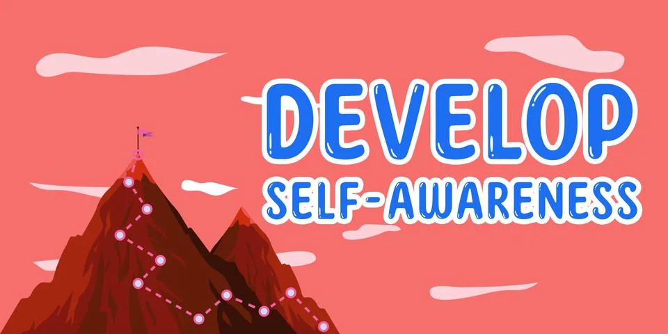 Inspiration showing sign Develop Self Awareness. Business idea Improve sharp 스톡 일러스트
