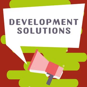 Inspiration showing sign Development Solutions. Business idea Efficient Planning Stockillustratie