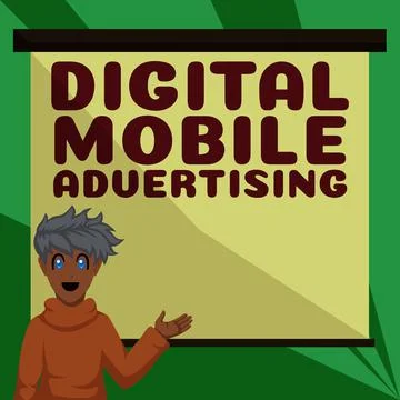 Inspiration showing sign Digital Mobile Advertising. Business showcase digitized Illustrazione stock