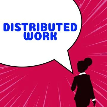 Inspiration showing sign Distributed Work. Word for practiced by enterprises Stockillustratie