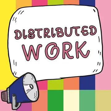 Inspiration showing sign Distributed Work. Business showcase practiced by Stock Illustration