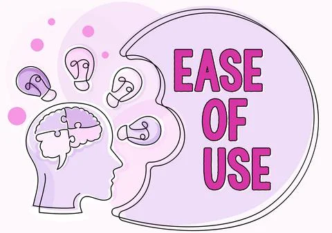 Inspiration showing sign Ease Of Use. Business showcase User friendly easy to Stock Illustration