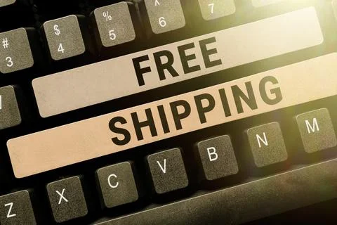 Inspiration showing sign Free Shipping. Business showcase retailing strategy Stock Photos