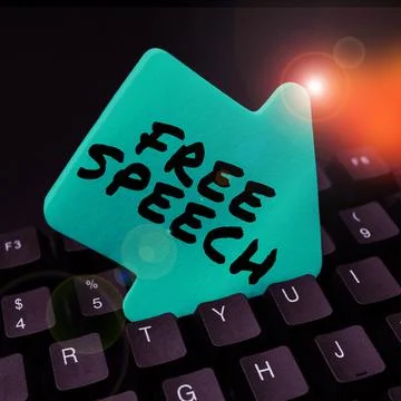 Inspiration showing sign Free Speech. Conceptual photo the right of people to Stock Photos