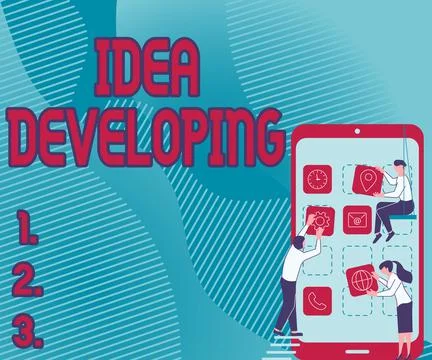 Inspiration showing sign Idea Developing. Business idea innovating the concept 스톡 일러스트