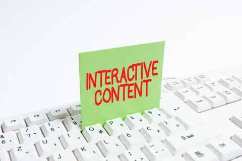 Inspiration showing sign Interactive Content. Word Written on It requires the Stock Photos