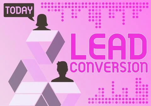 Inspiration showing sign Lead Conversion. Concept meaning Process of turning a Illustrazione stock