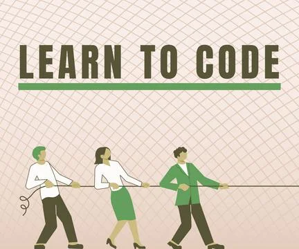 Inspiration showing sign Learn To Code. Word Written on Learn to write Software Stock Illustration