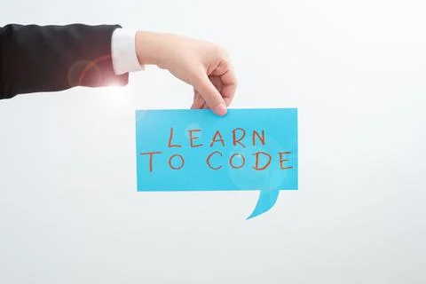 Inspiration showing sign Learn To Code. Word for Learn to write Software Be a Stock Photos