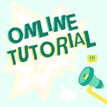 Inspiration showing sign Online Tutorial. Business idea process of tutoring in Illustrazione stock