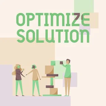 Inspiration showing sign Optimize Solution. Business approach process of finding イラスト素材