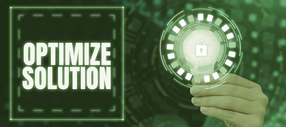 Inspiration showing sign Optimize Solution. Business idea process of finding  스톡 사진