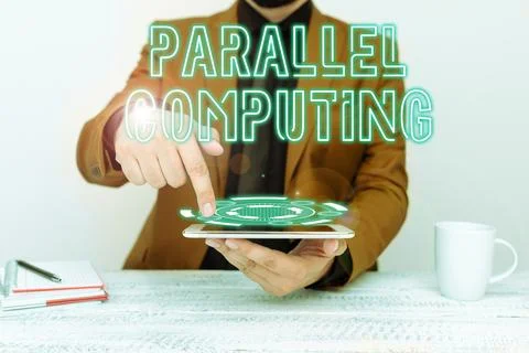 Inspiration showing sign Parallel Computing. Business approach simultaneous Stock-Fotos