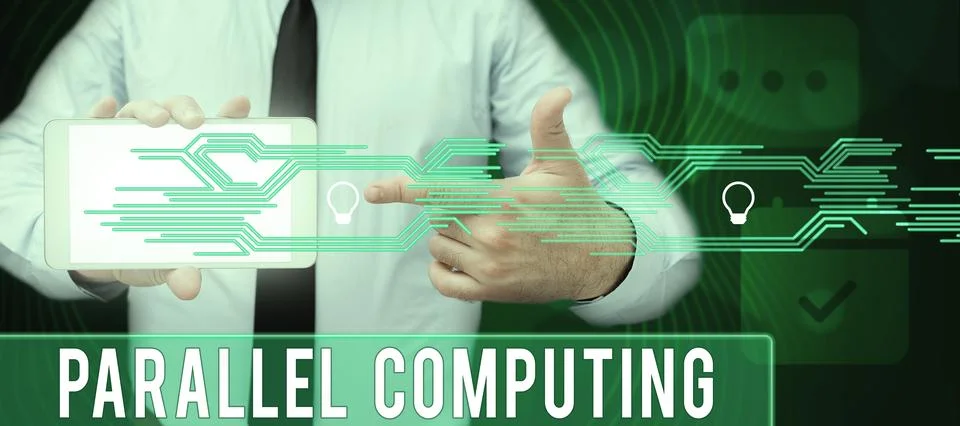 Inspiration showing sign Parallel Computing. Word for simultaneous calculation 库存照片