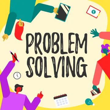 Inspiration showing sign Problem Solving. Word Written on to find an answer or Illustrazione stock