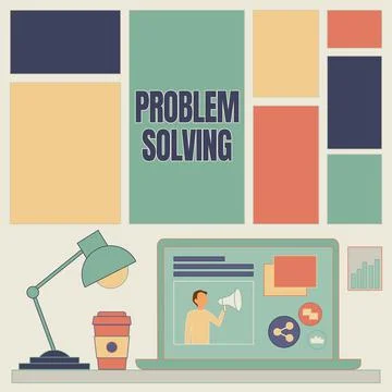 Inspiration showing sign Problem Solving. Business idea to find an answer or Illustrazione stock