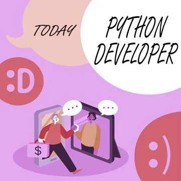 Inspiration showing sign Python Developer. Conceptual photo responsible for Stock Illustration