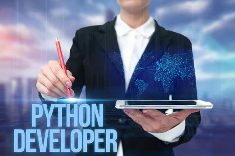 Inspiration showing sign Python Developer. Business concept responsible for Stock Photos