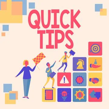 Inspiration showing sign Quick Tips. Business overview small but particularly Stock Illustration