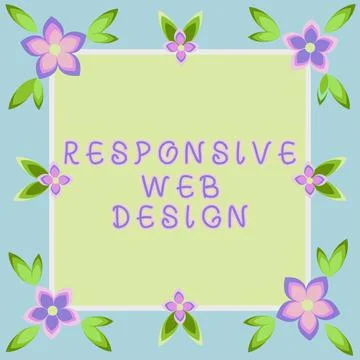 Inspiration showing sign Responsive Web Design. Business concept web page Stock Illustration