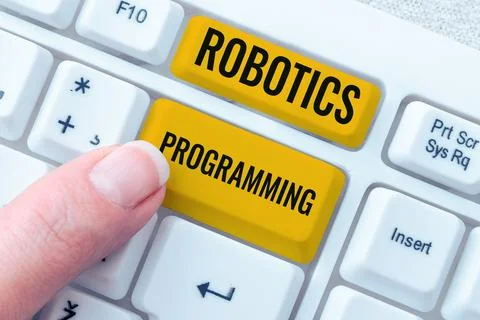 Inspiration showing sign Robotics Programming. Business idea software that used Foto stock