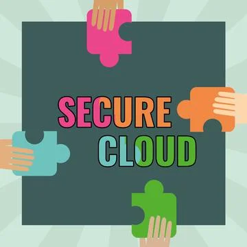 Inspiration showing sign Secure Cloud. Business concept Protect the stored Stock Illustration