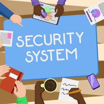 Inspiration showing sign Security System. Business approach system designed to Stock Illustration