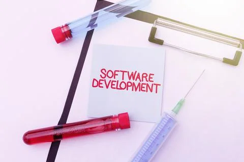 Inspiration showing sign Software Development. Word for software is created 写真素材
