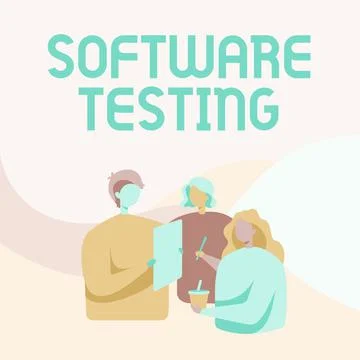 Inspiration showing sign Software Testing. Conceptual photo investigation Illustrazione stock