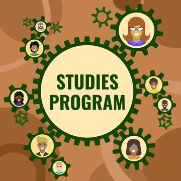 Inspiration showing sign Studies Program. Word for Platform help move you Stock Illustration