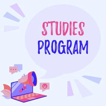 Inspiration showing sign Studies Program. Word for Platform help move you Stock Illustration