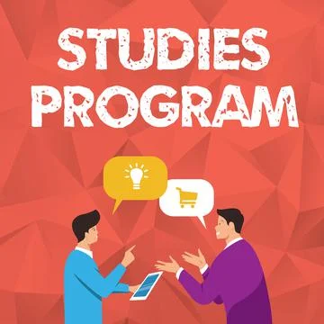 Inspiration showing sign Studies Program. Word Written on Platform help move you Stock Illustration