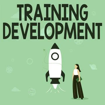 Inspiration showing sign Training Development. Business approach Learn and Stock Illustration