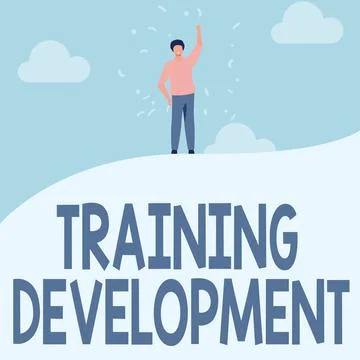 Inspiration showing sign Training Development. Word for Learn and Expand skills Stock Illustration