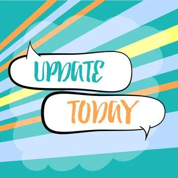 Inspiration showing sign Update. Internet Concept Up to date Make something more Stock Illustration