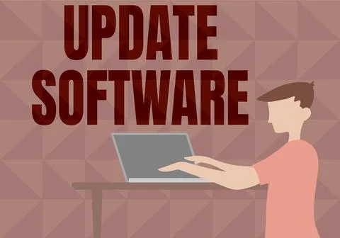 Inspiration showing sign Update Software. Business idea replacing program with a 库存插图