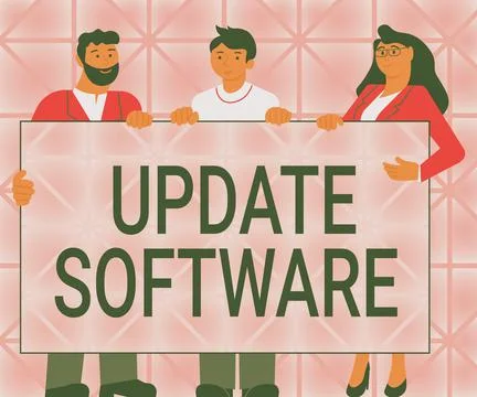 Inspiration showing sign Update Software. Word for replacing program with a 库存插图