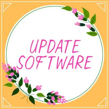 Inspiration showing sign Update Software. Business overview an application patch イラスト素材