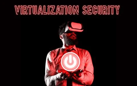 Inspiration showing sign Virtualization Security. Word for application of Foto stock