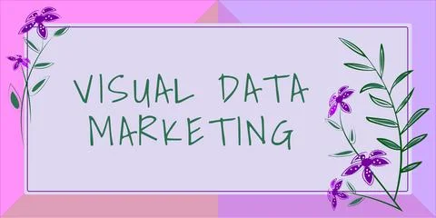 Inspiration showing sign Visual Data Marketing. Business approach Use images to Illustrazione stock