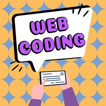 Inspiration showing sign Web Coding. Word for work involved in developing a web Stock-Illustration