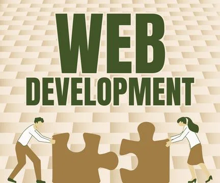 Inspiration showing sign Web Development. Word Written on work involved in 库存插图