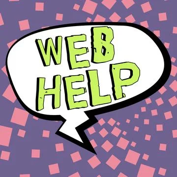 Inspiration showing sign Web Help. Word for procedural or reference information Stock Illustration