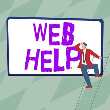 Inspiration showing sign Web Help. Business showcase procedural or reference Illustrazione stock