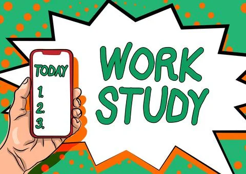 Inspiration showing sign Work Study. Business concept college program that 库存插图
