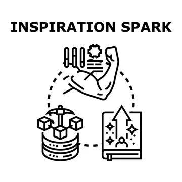 Inspiration spark idea development process concept Stock Illustration