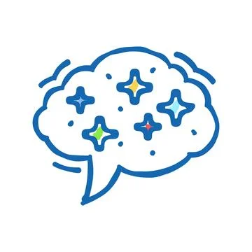Inspiration speech bubble icon doodle illustration Stock Illustration