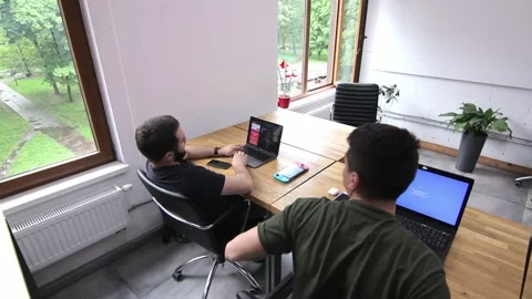 Inspiration strikes. A programmer is working on the next big thing. Innovation Stock-Footage 142874438